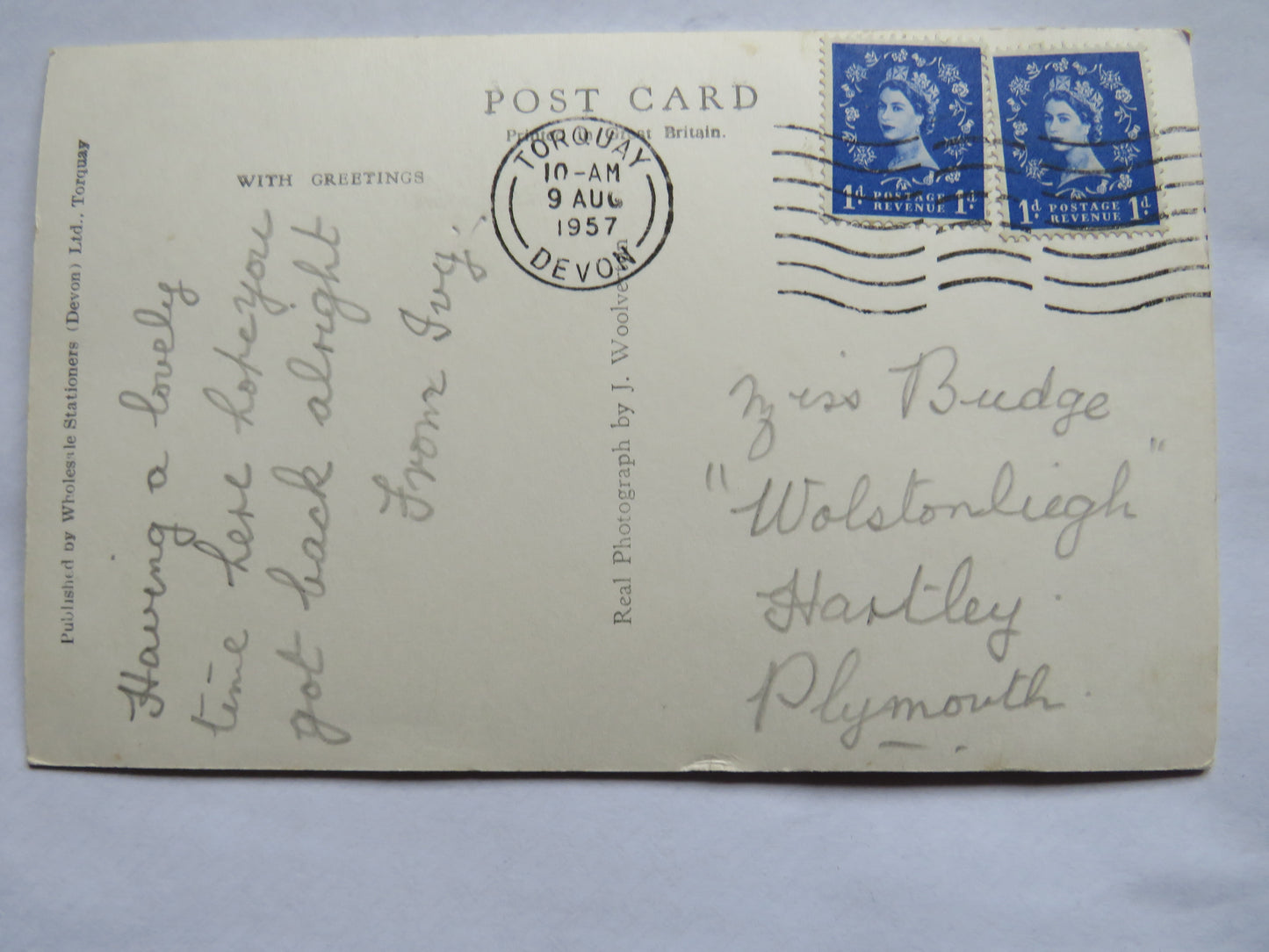 Vintage Postcard of Goodrington, Devon 1957