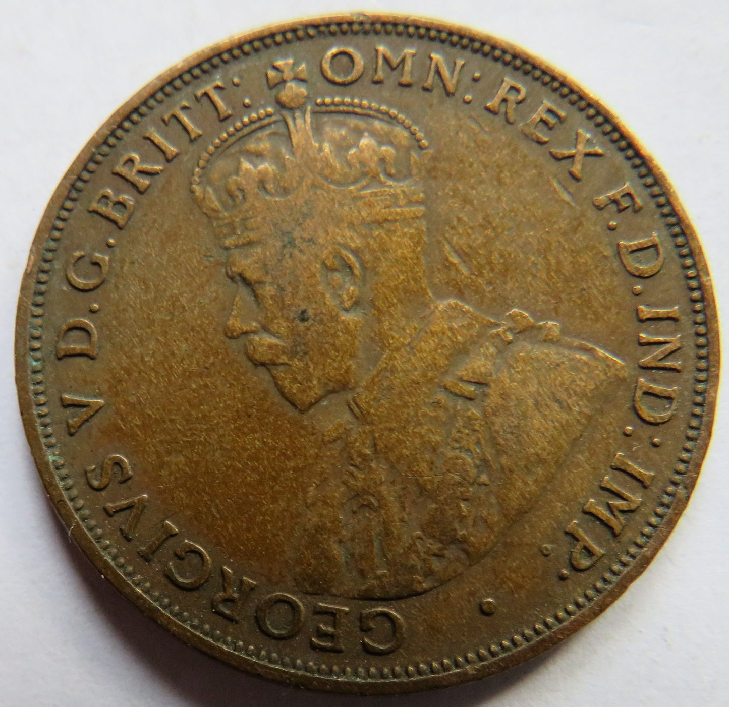 1917-I King George V Australia One Penny Coin