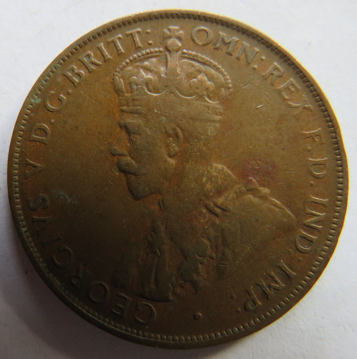 1928 King George V Australia One Penny Coin