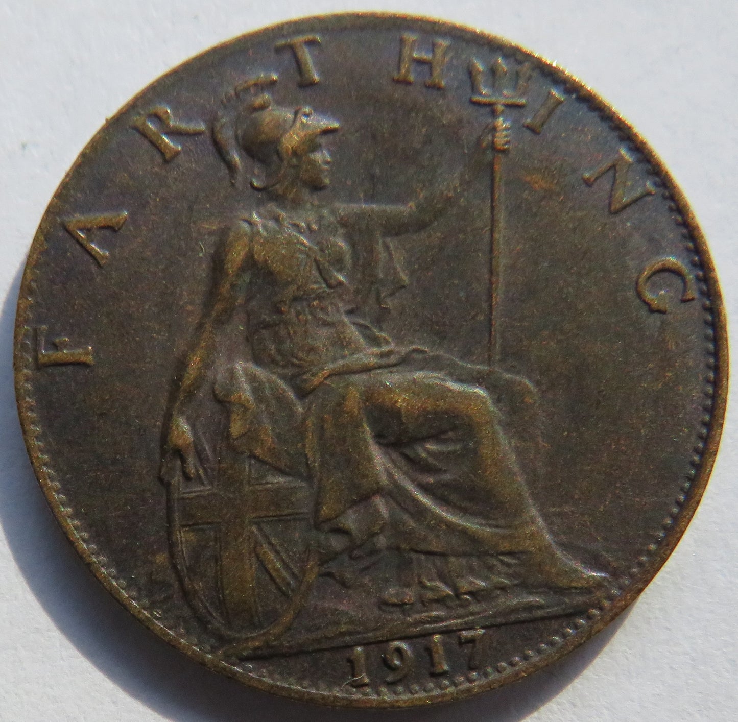 1917 King George V Farthing Coin In Higher Grade - Great Britain