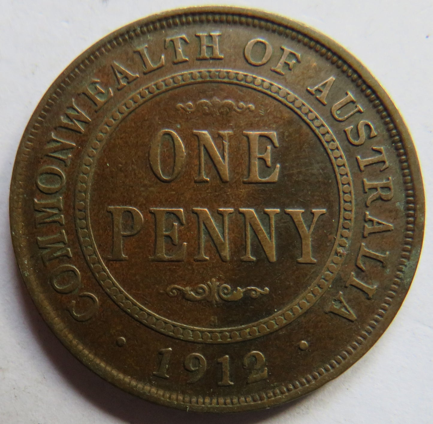 1912-H King George V Australia One Penny Coin
