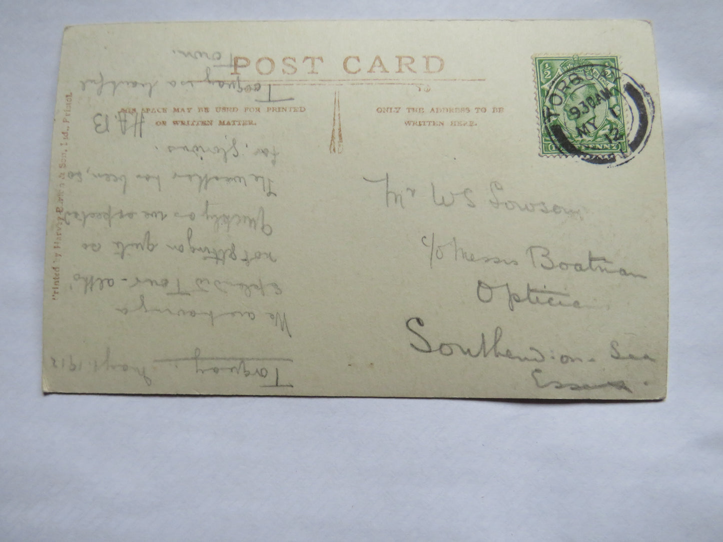 Vintage Postcard of Meadfoot, Torquay 1912
