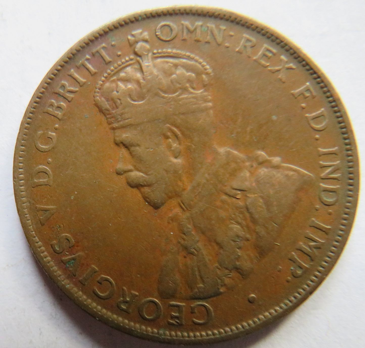 1924 King George V Australia One Penny Coin