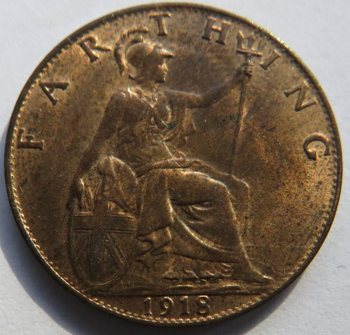 1918 King George V Farthing Coin In High Grade - Great Britain
