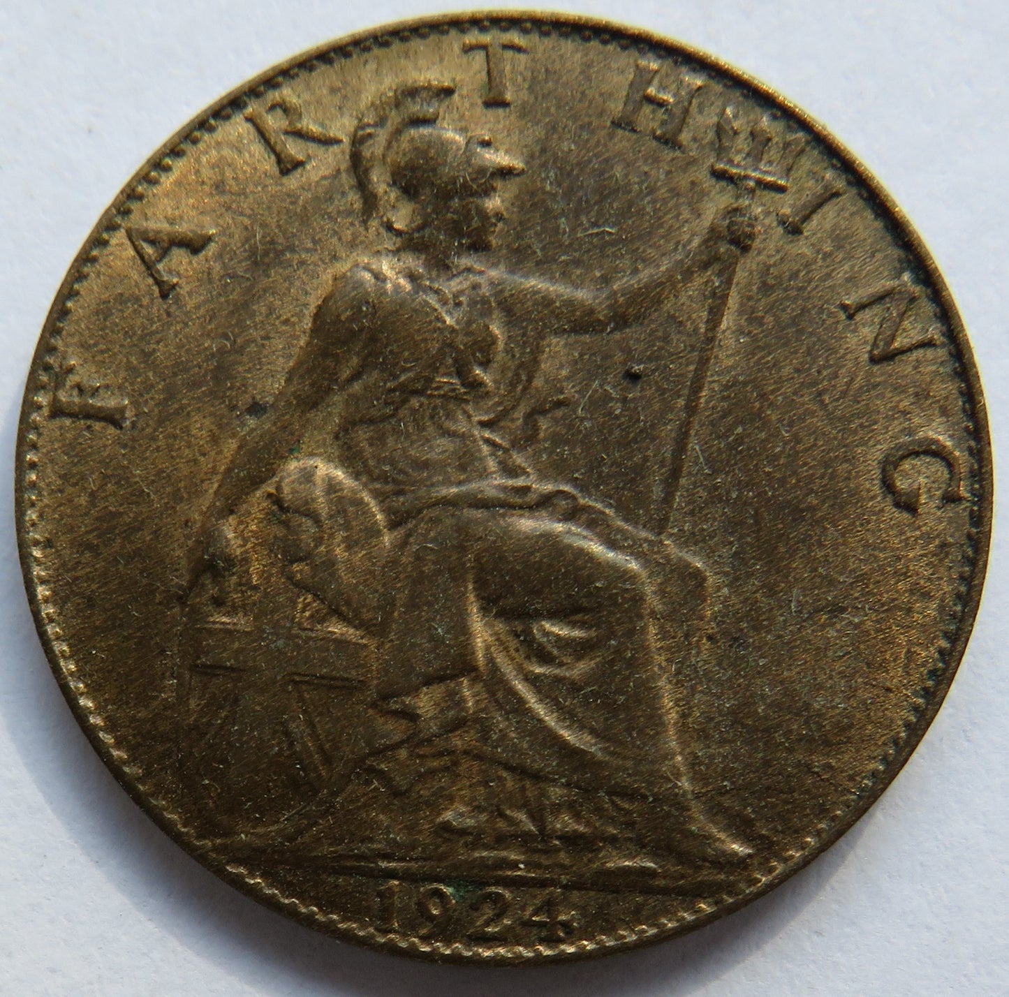 1924 King George V Farthing Coin In High Grade - Great Britain