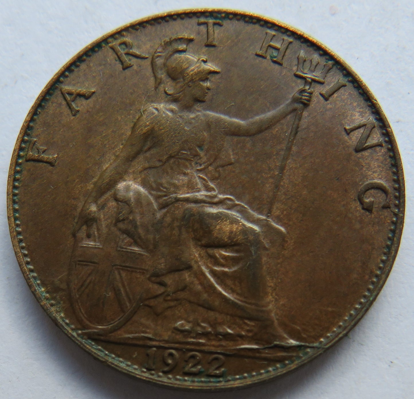 1922 King George V Farthing Coin In High Grade - Great Britain