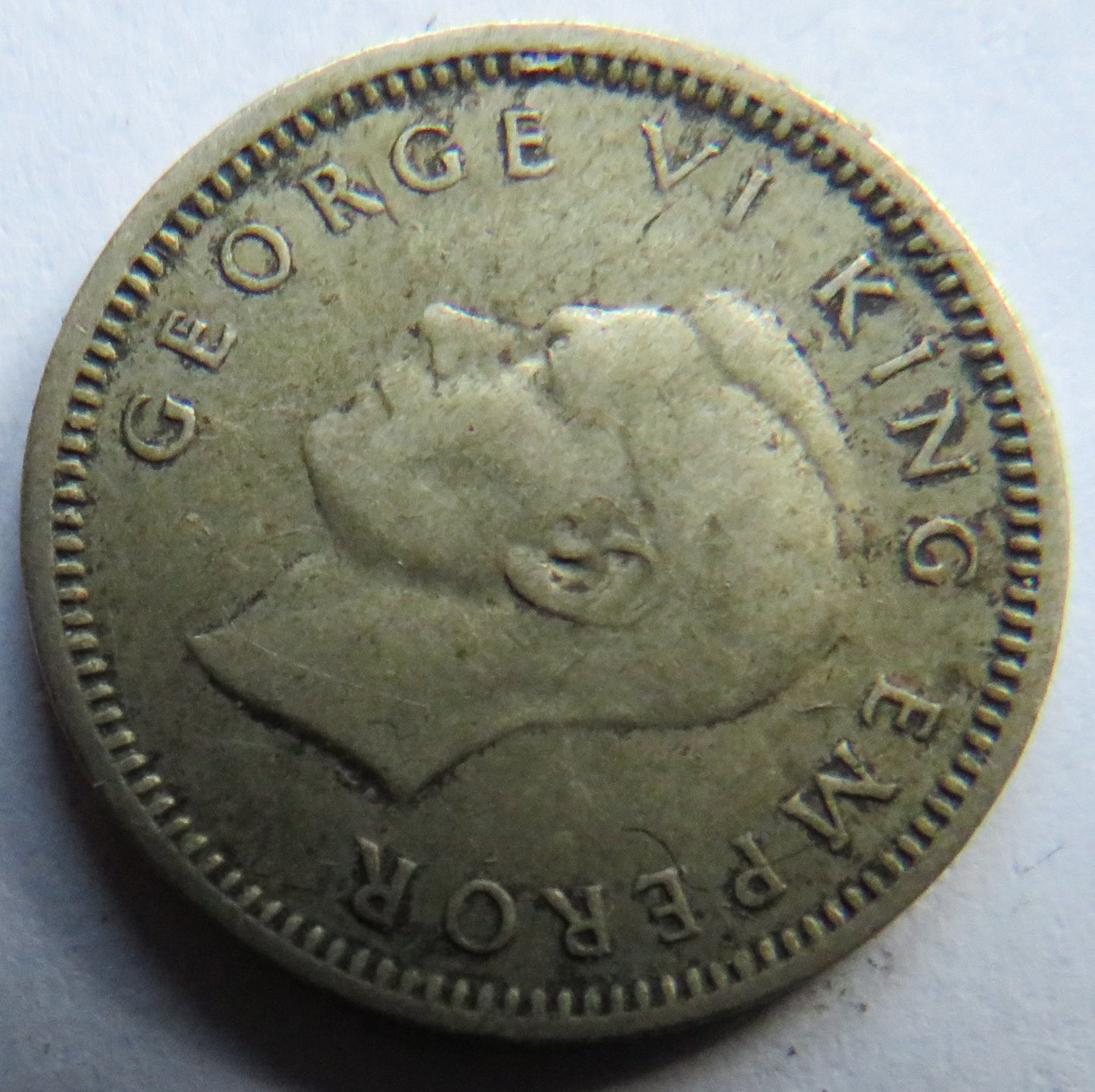 1940 King George VI New Zealand Silver Threepence Coin