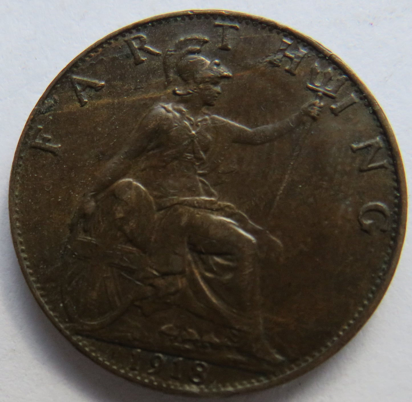1918 King George V Farthing Coin - Great Britain