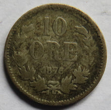 Load image into Gallery viewer, 1876 Sweden Silver 10 Ore Coin
