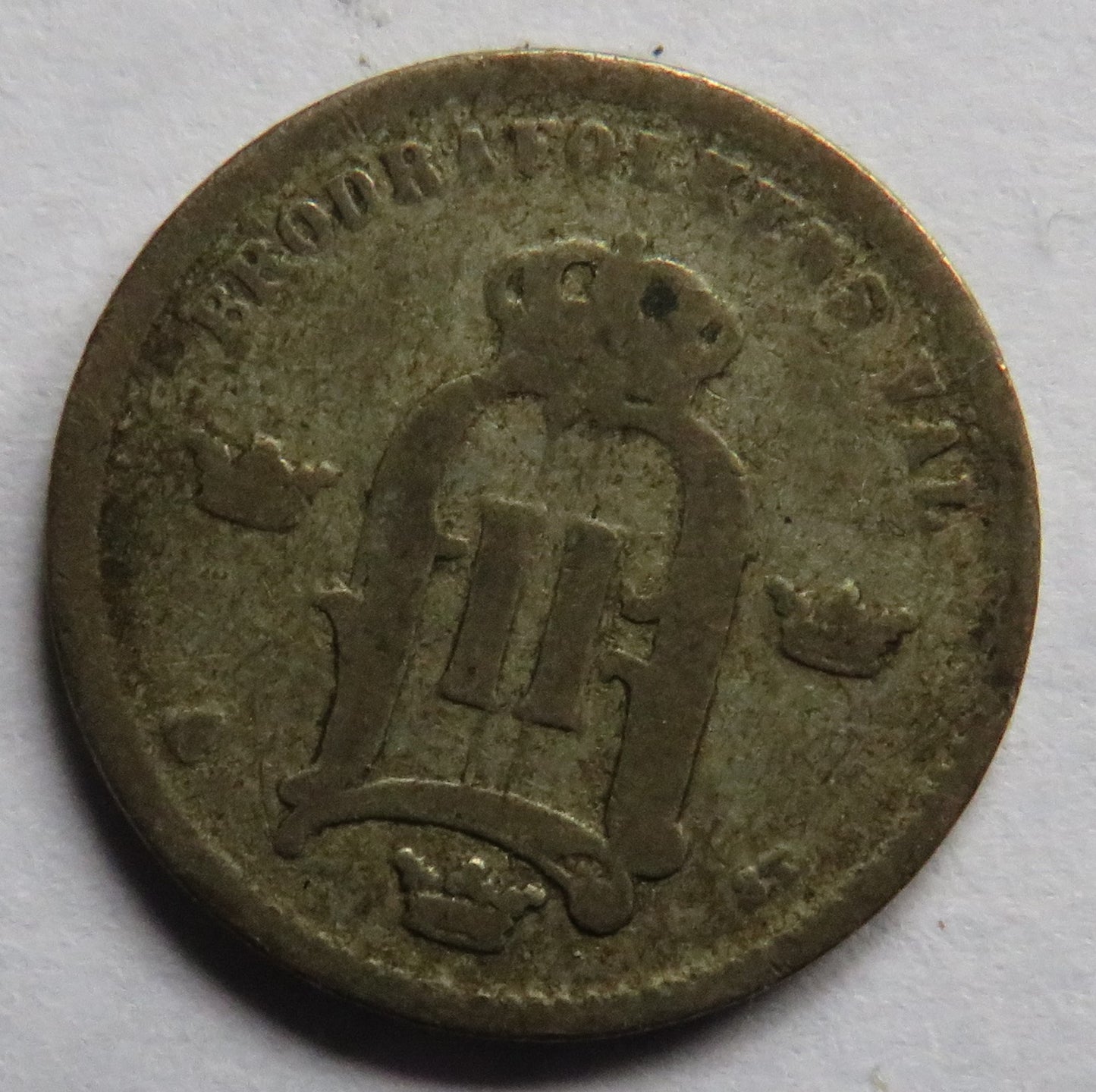 1876 Sweden Silver 10 Ore Coin