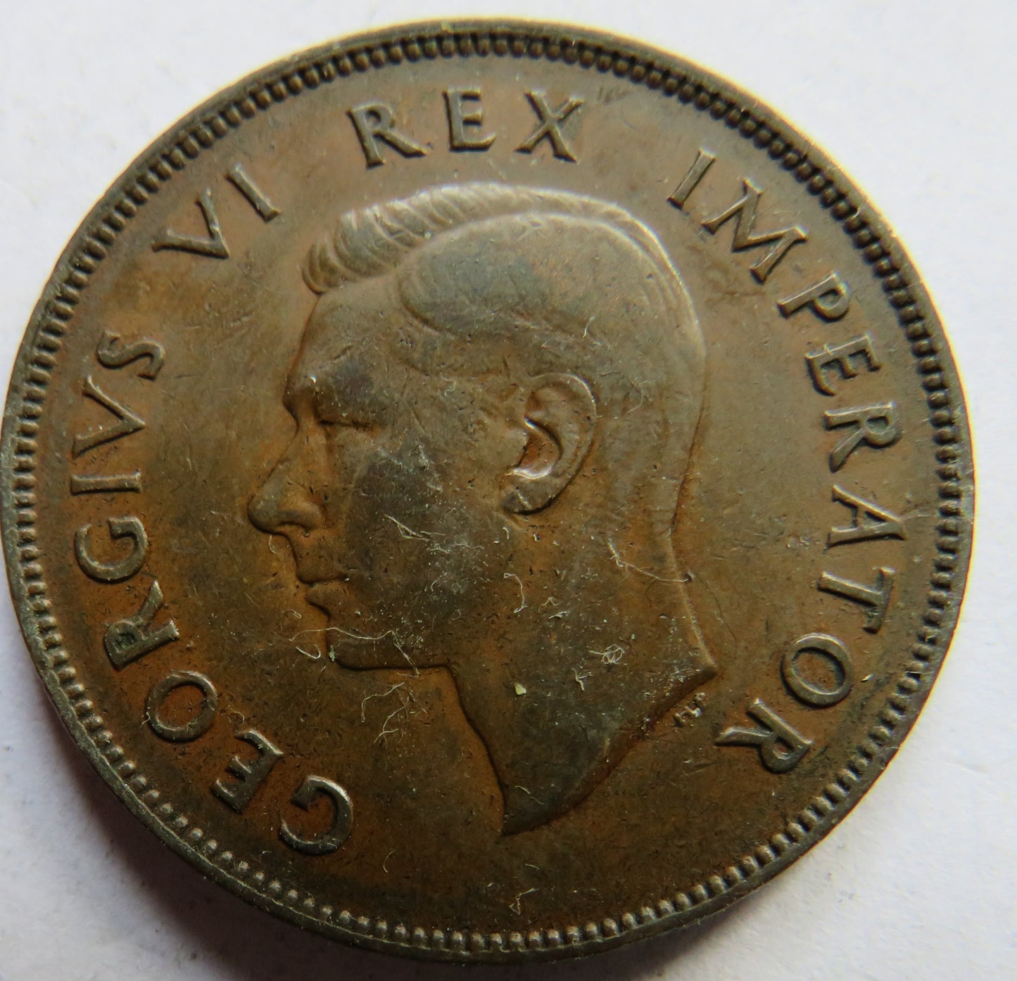 1937 King George VI South Africa One Penny Coin