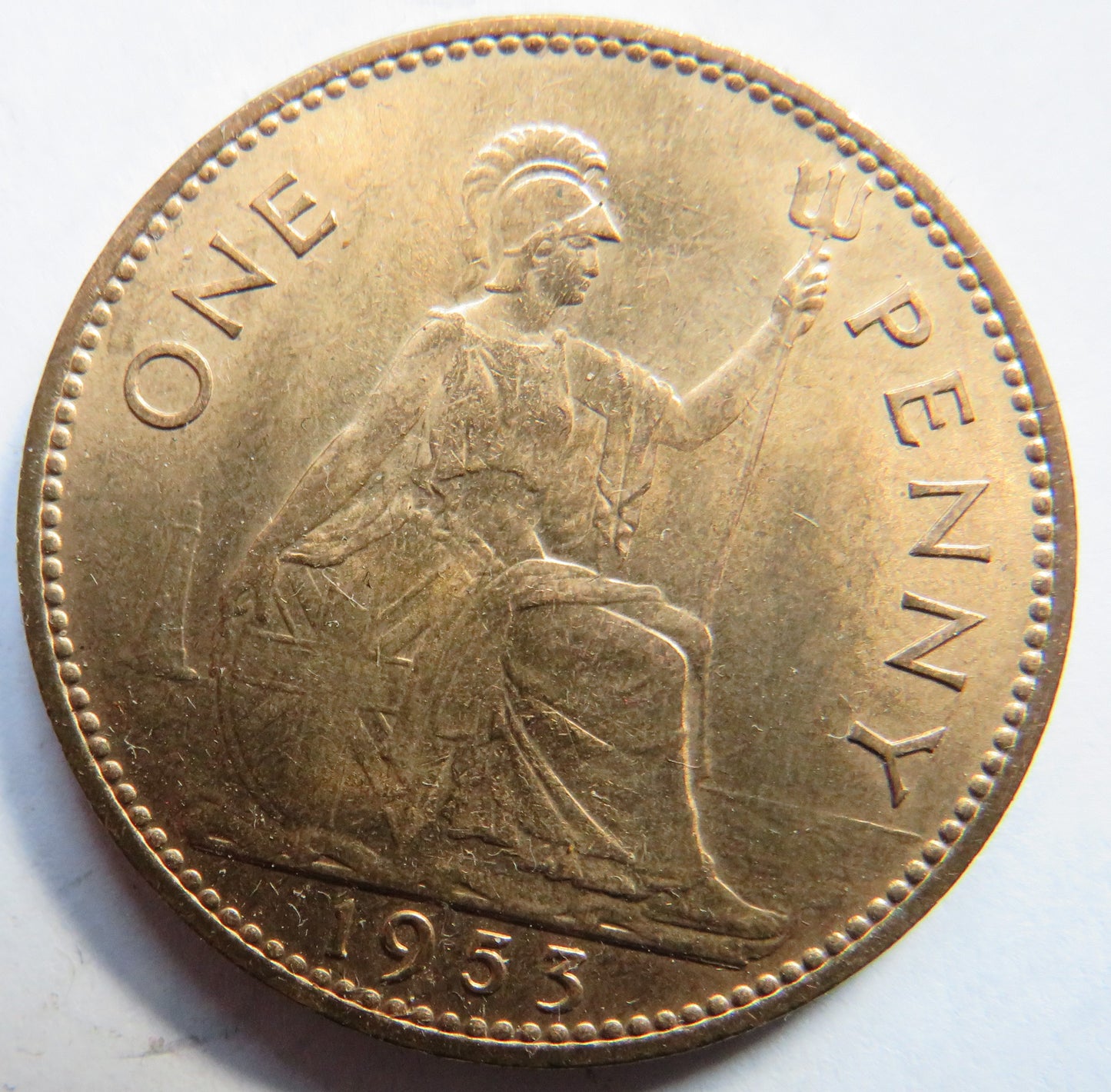 1953 Queen Elizabeth II One Penny Coin In High Grade - Great Britain