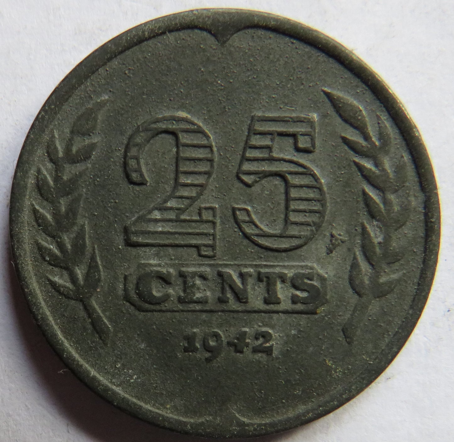 1942 Netherlands 25 Cents Coin