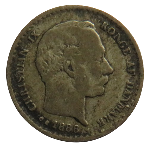 1888 Denmark Silver 10 Ore Coin Scarce Date