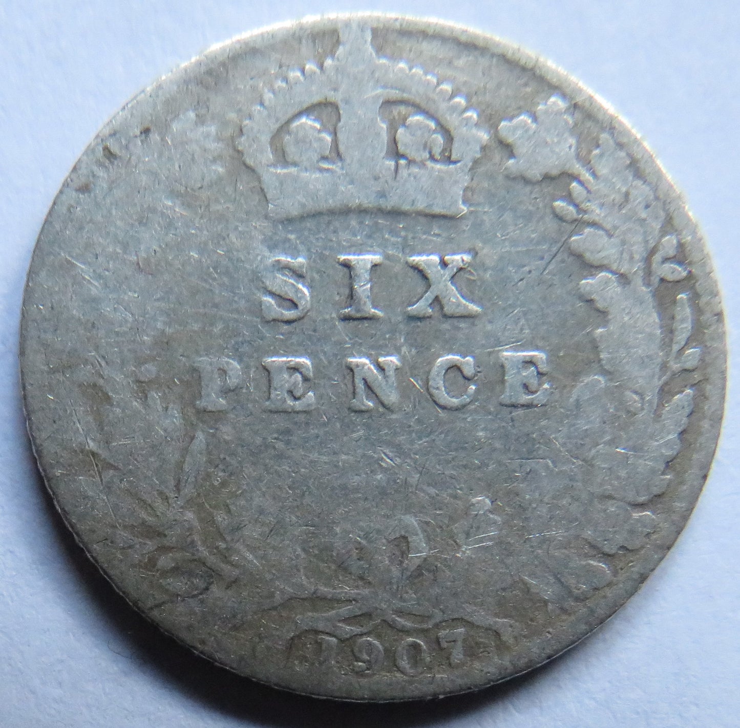 1907 King Edward VII Silver Sixpence Coin - Great Britain