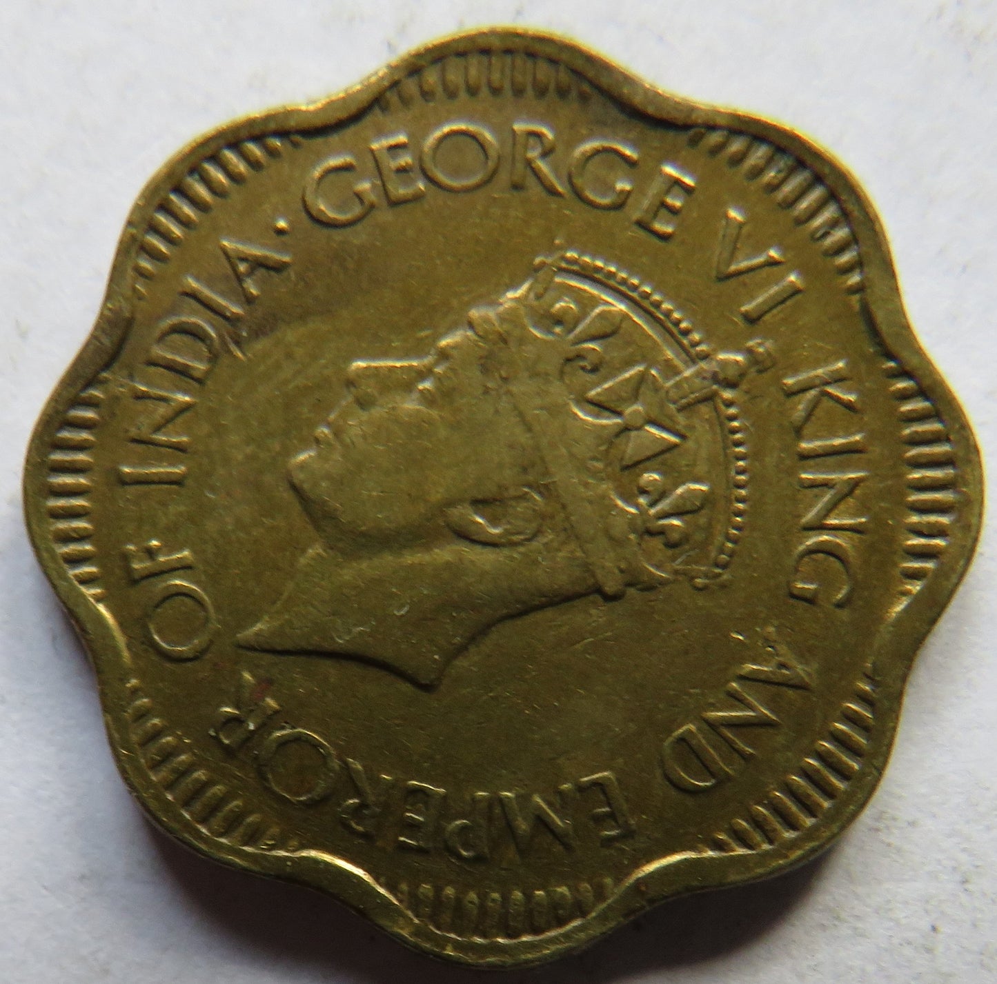 1944 King George VI Ceylon 10 Cents Coin