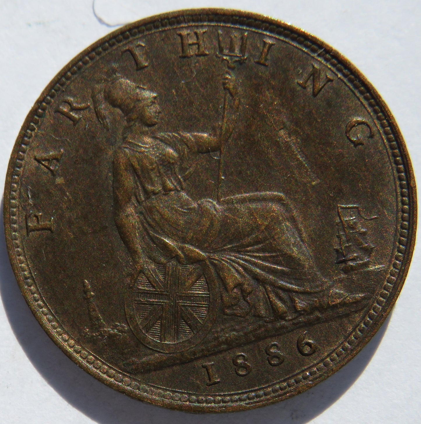 1886 Queen Victoria Farthing Coin - Great Britain