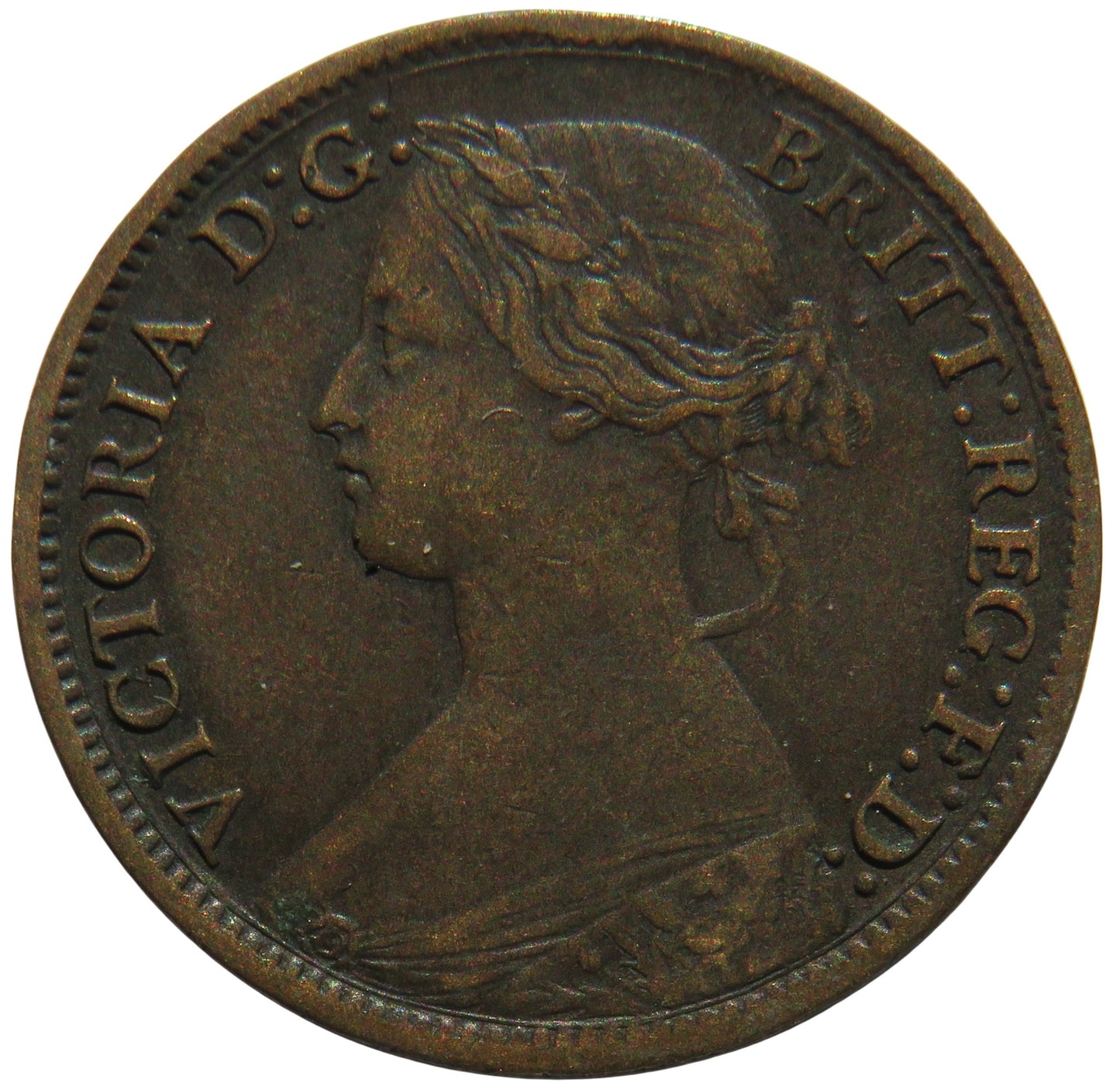 1865 Queen Victoria Farthing Coin - Great Britain
