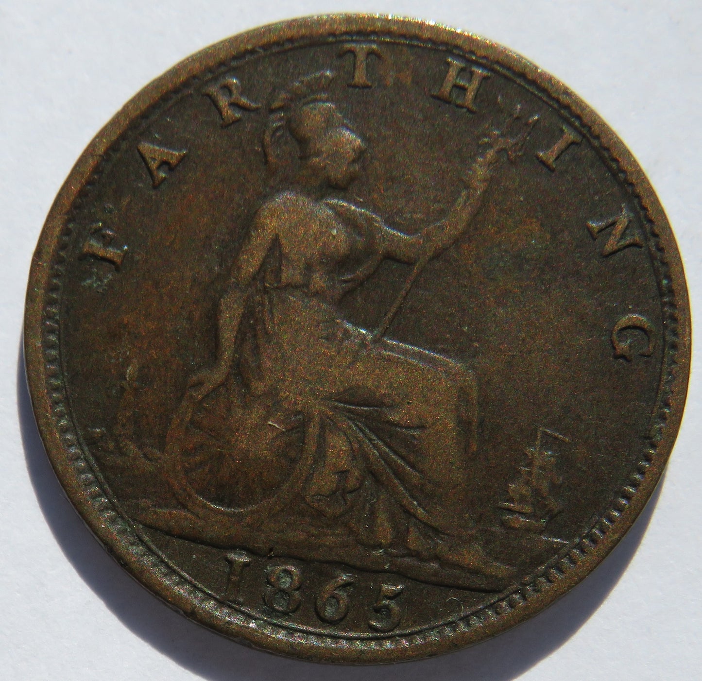 1865 Queen Victoria Farthing Coin - Great Britain