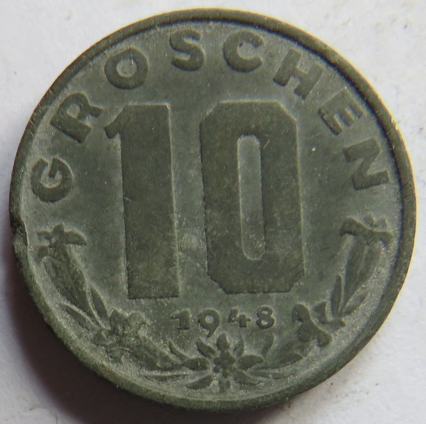 1948 Austria 10 Groschen Coin