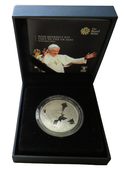 2010 Pope Benedict XVI Visit To The UK Silver Proof Medal Papal Visit