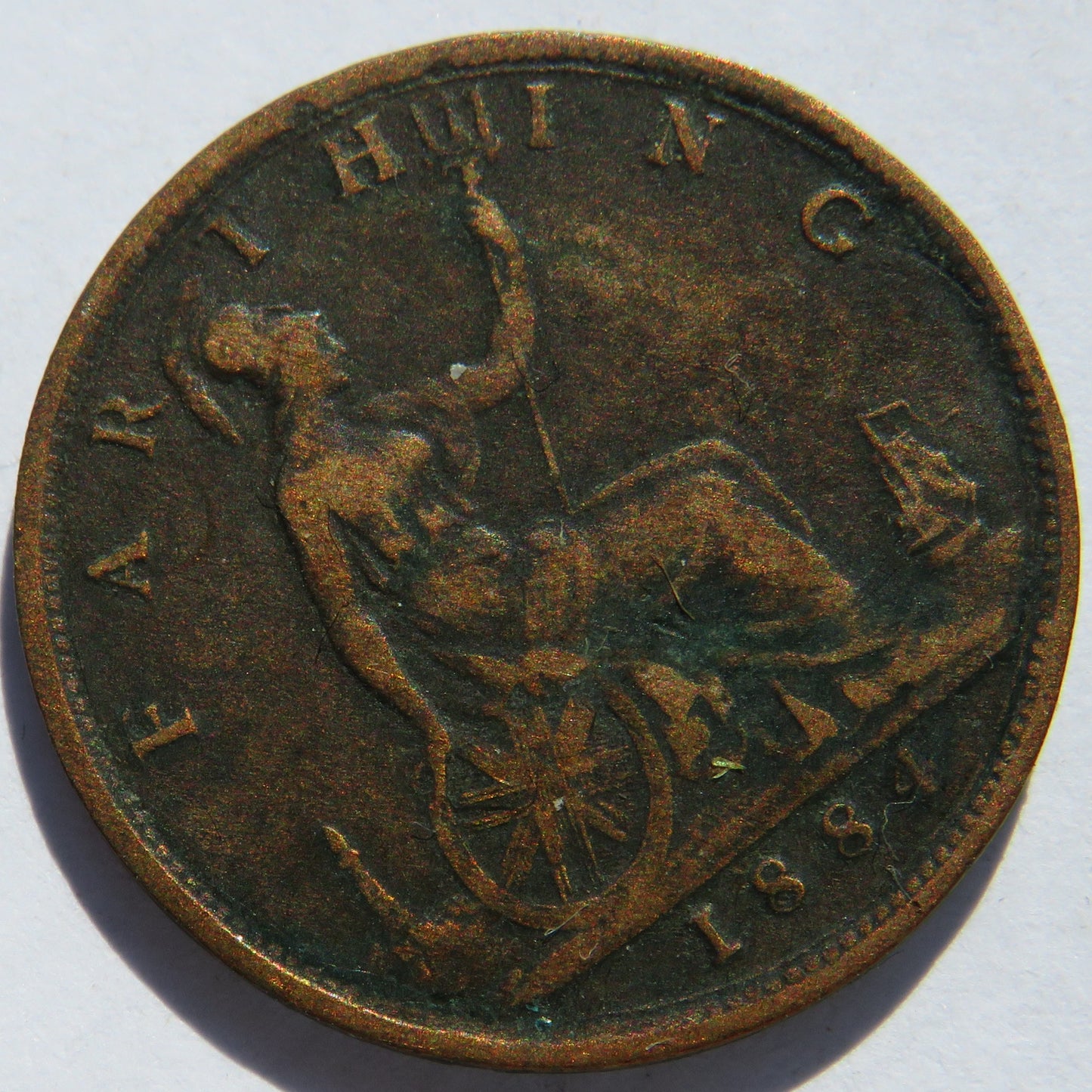 1884 Queen Victoria Farthing Coin - Great Britain