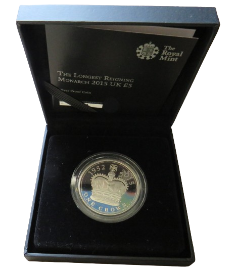 2015 Uk £5 Silver Proof Coin The Longest Reigning Monarch