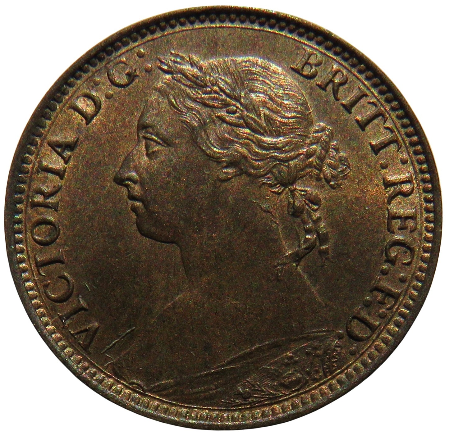 1885 Queen Victoria Farthing Coin - Great Britain