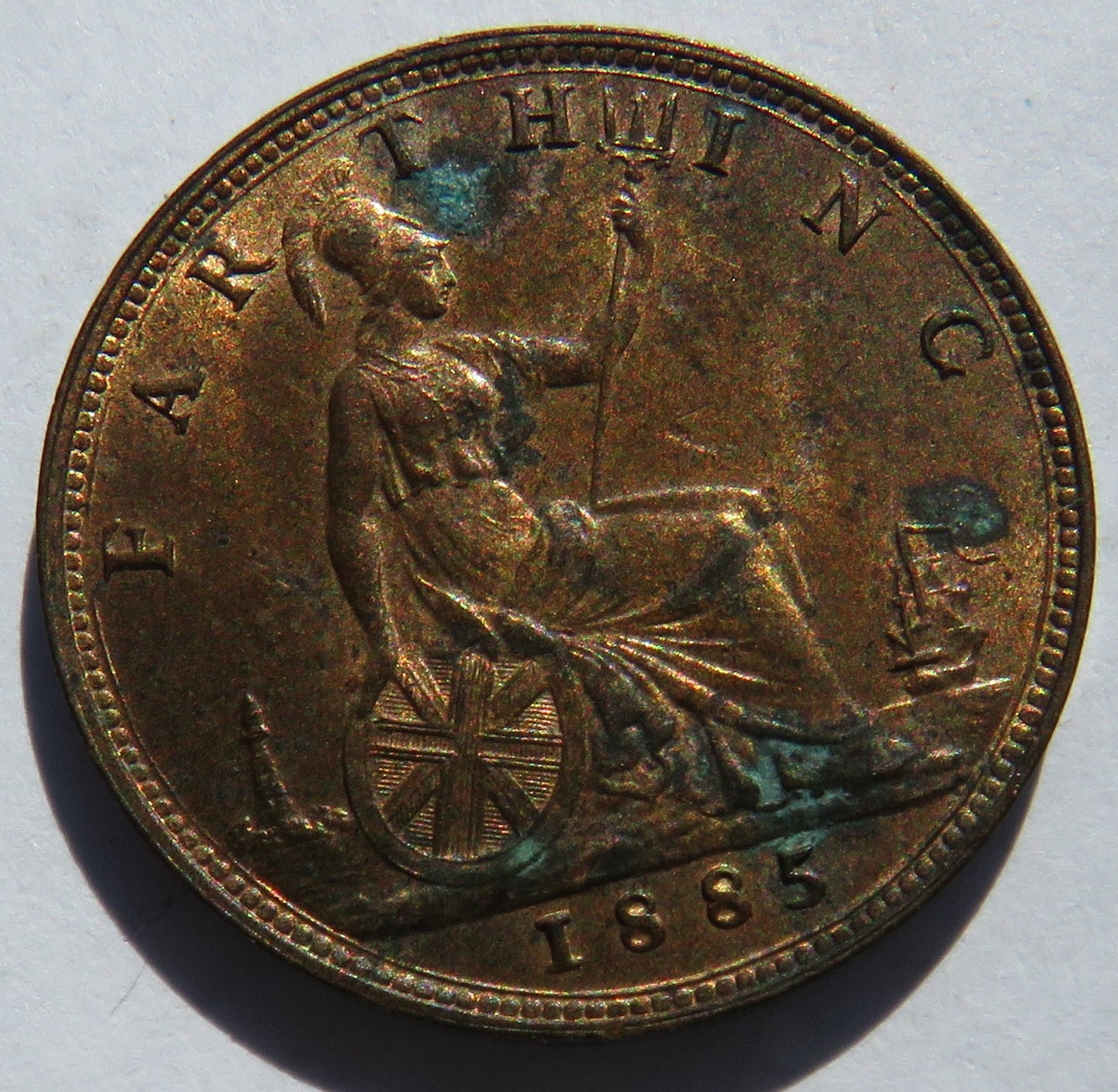 1885 Queen Victoria Farthing Coin - Great Britain