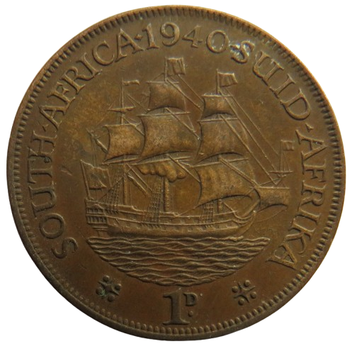1940 King George VI South Africa One Penny Coin