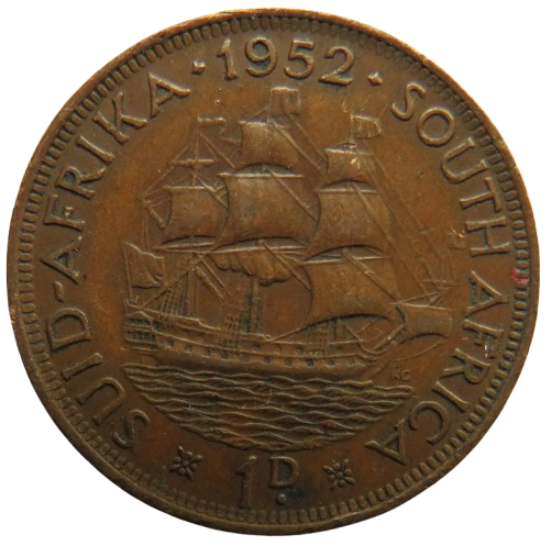 1952 King George VI South Africa One Penny Coin