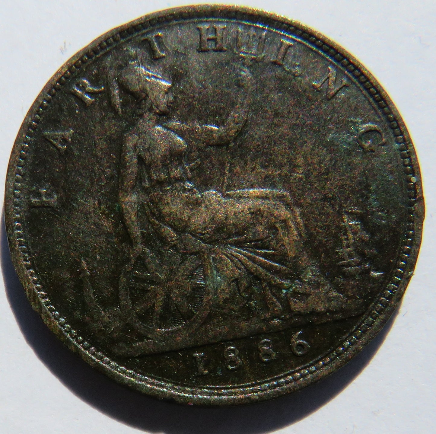 1886 Queen Victoria Farthing Coin - Great Britain