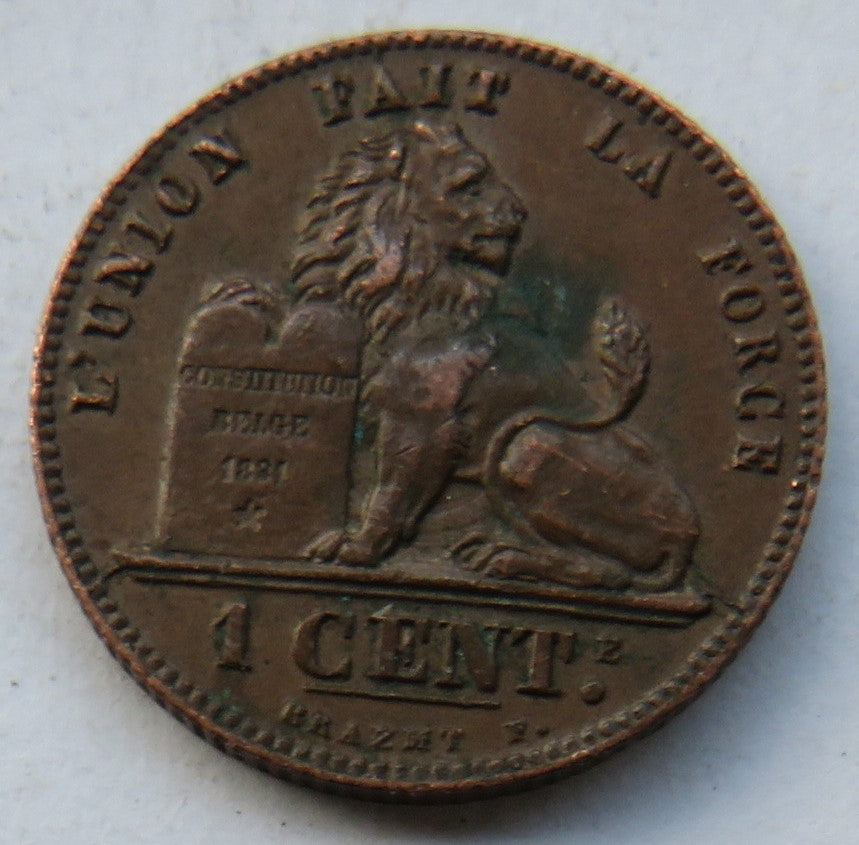 1902 Belgium One Centime Coin