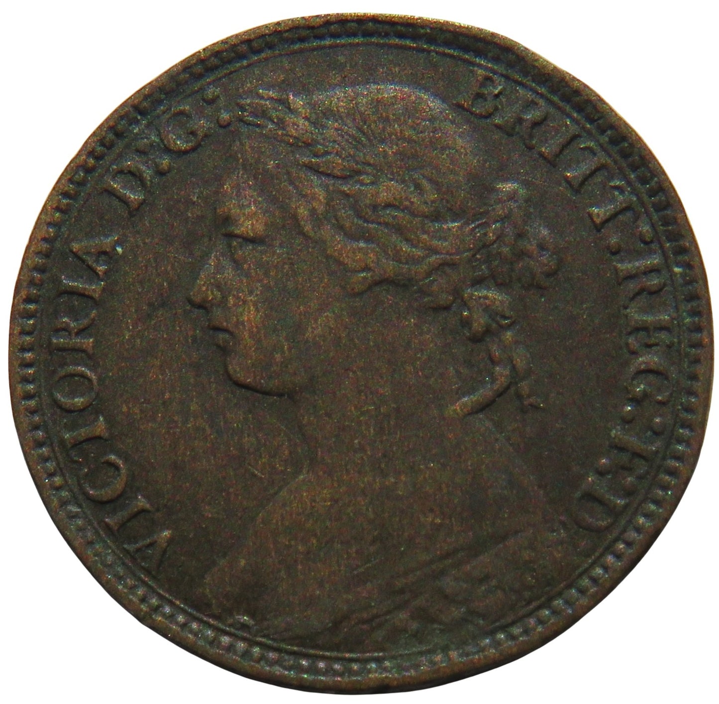 1876-H Queen Victoria Farthing Coin - Great Britain