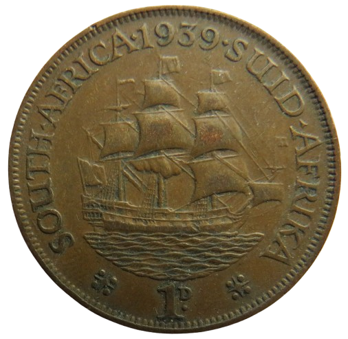 1939 King George VI South Africa One Penny Coin