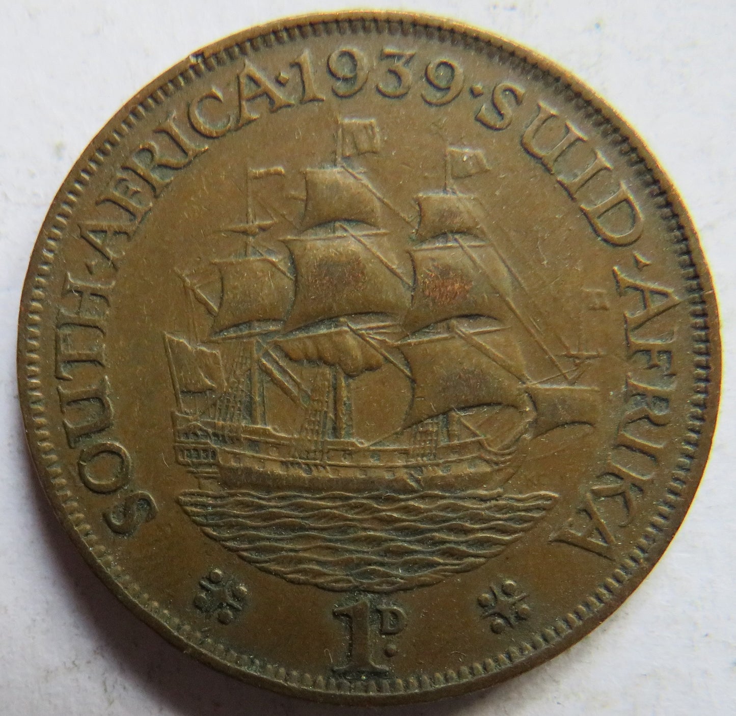 1939 King George VI South Africa One Penny Coin