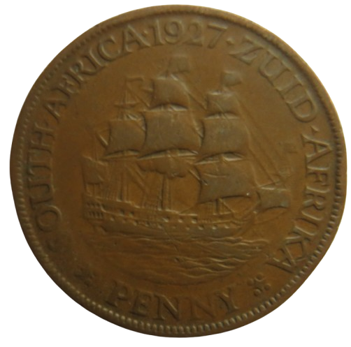 1927 King George V South Africa One Penny Coin