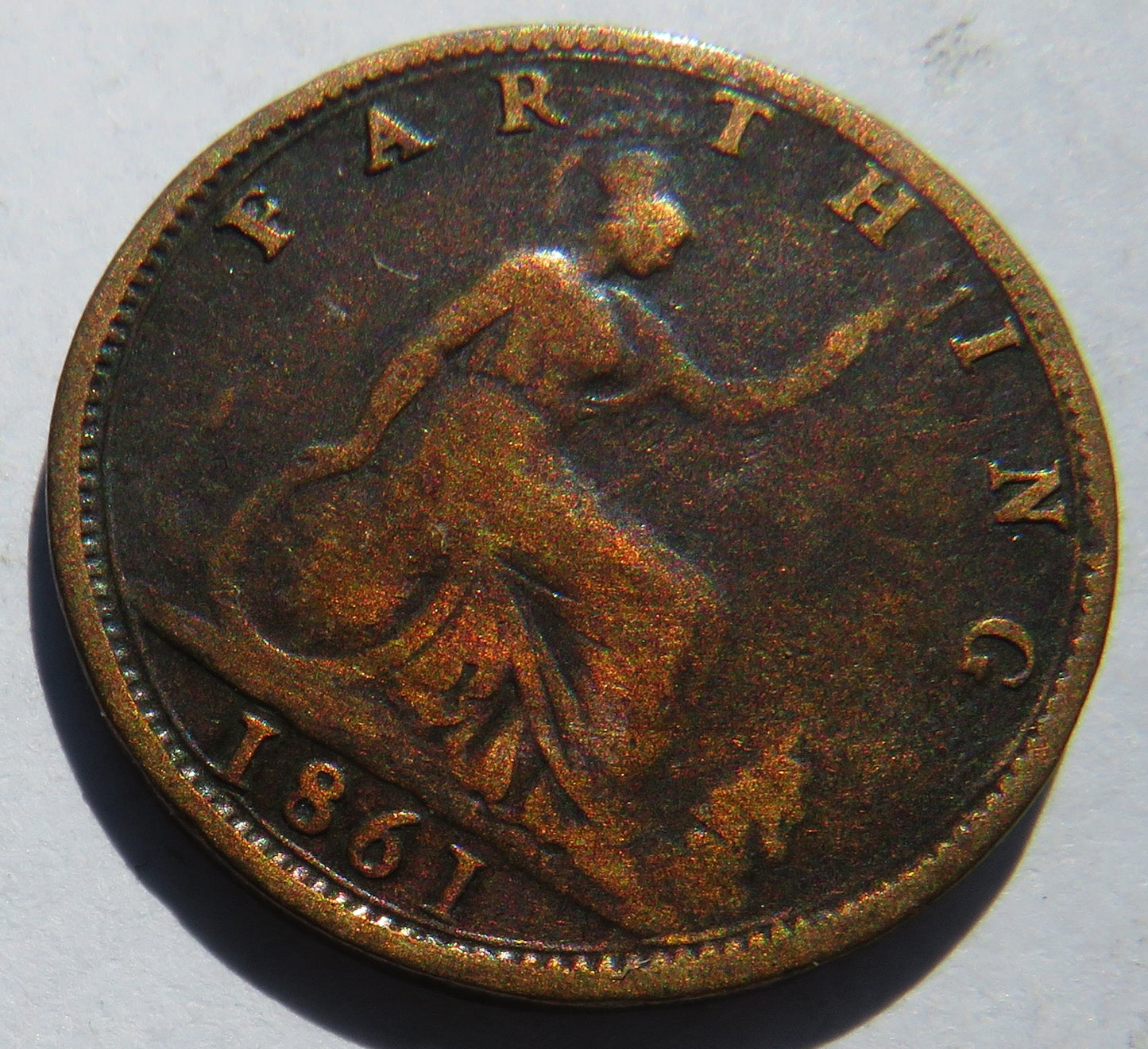 1861 Queen Victoria Farthing Coin - Great Britain