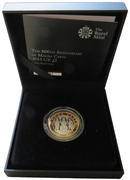 The 800th Anniversary of Magna Carta 2015 UK £2 Silver Proof Coin