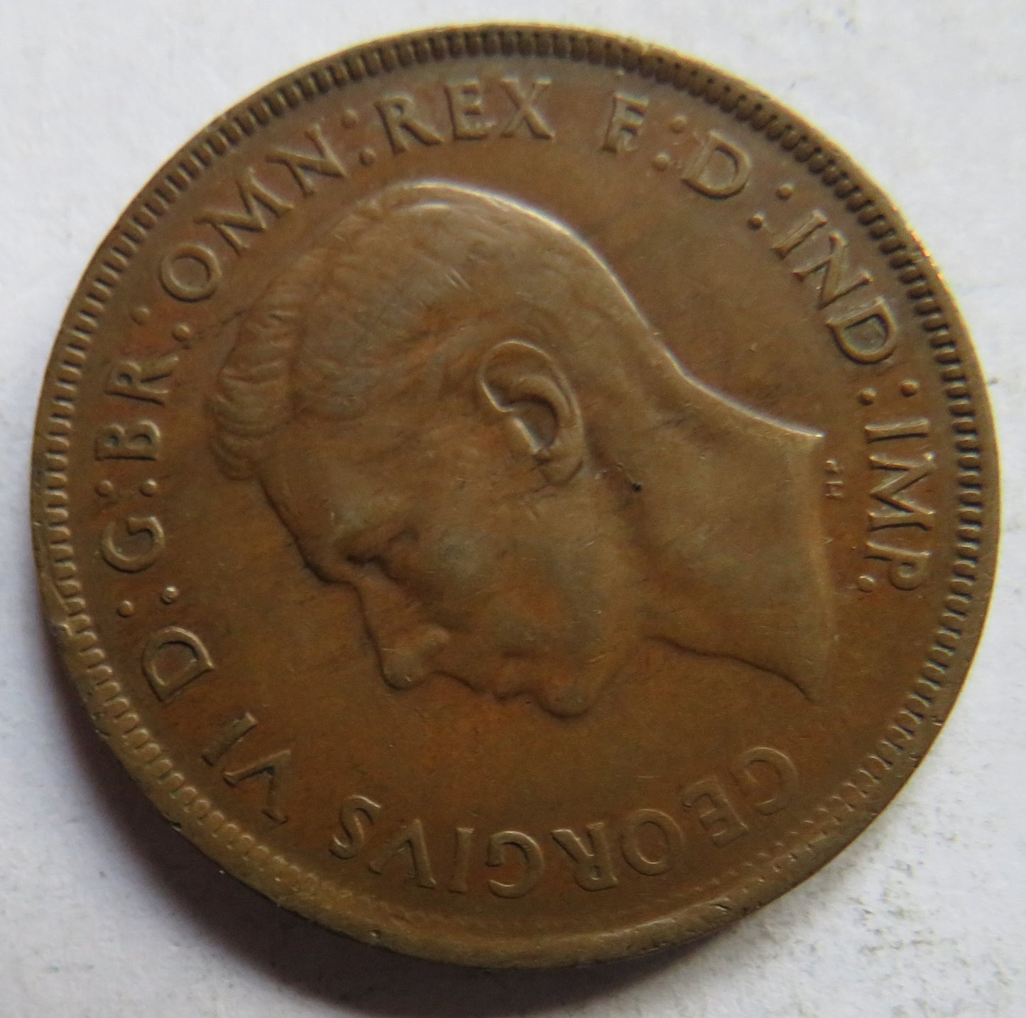 1941 King George VI Australia One Penny Coin