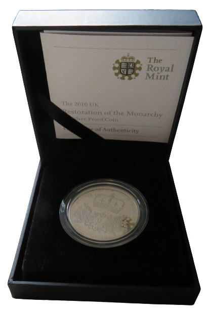 2010 Restoration Of The Monarchy Silver Proof £5 Coin