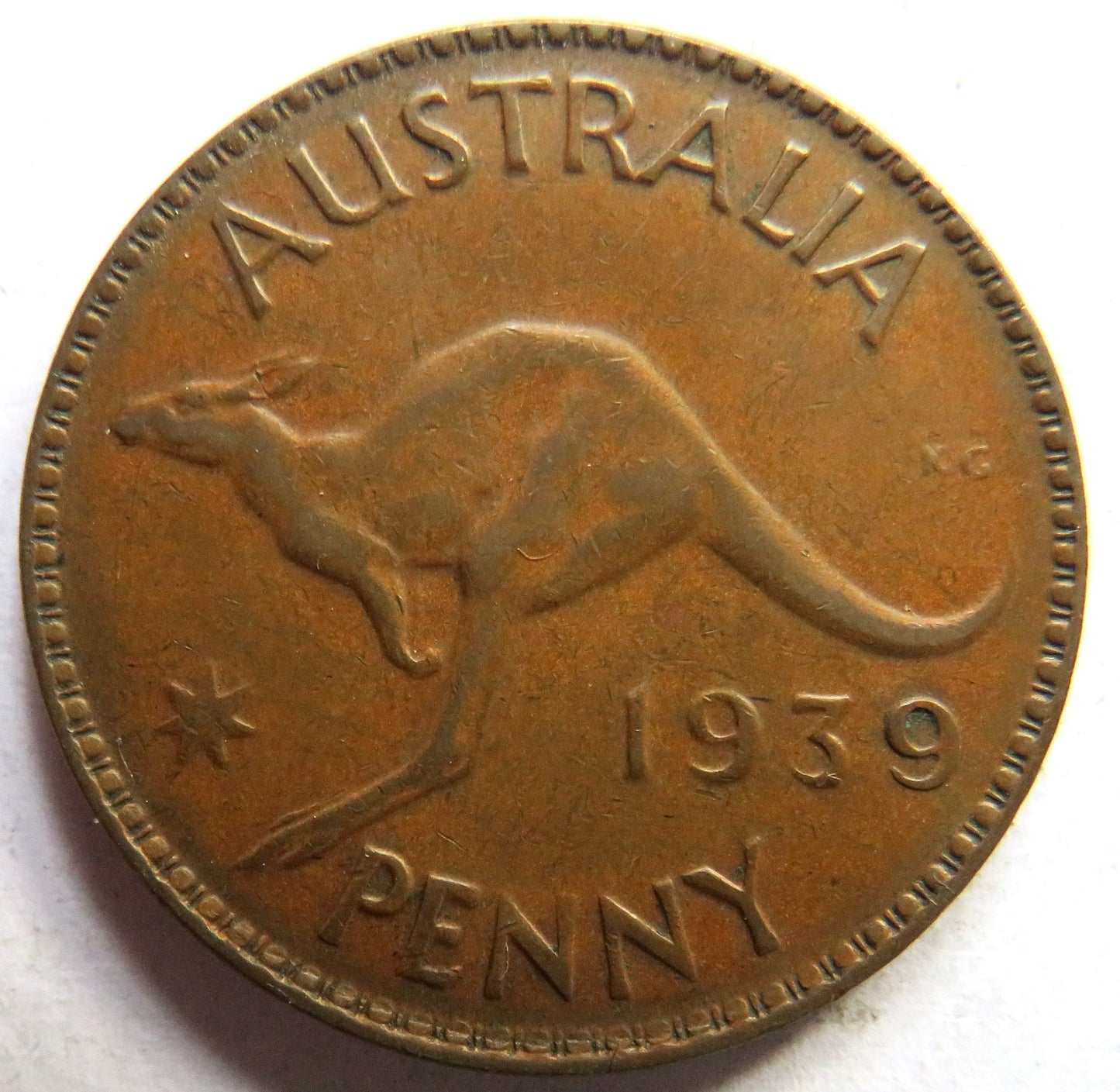 1939 King George VI Australia One Penny Coin