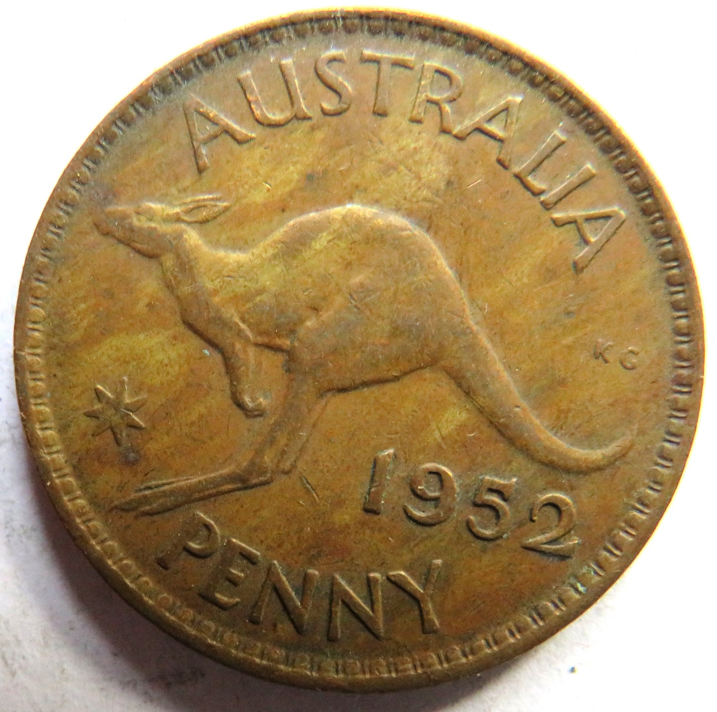 1952 King George VI Australia One Penny Coin