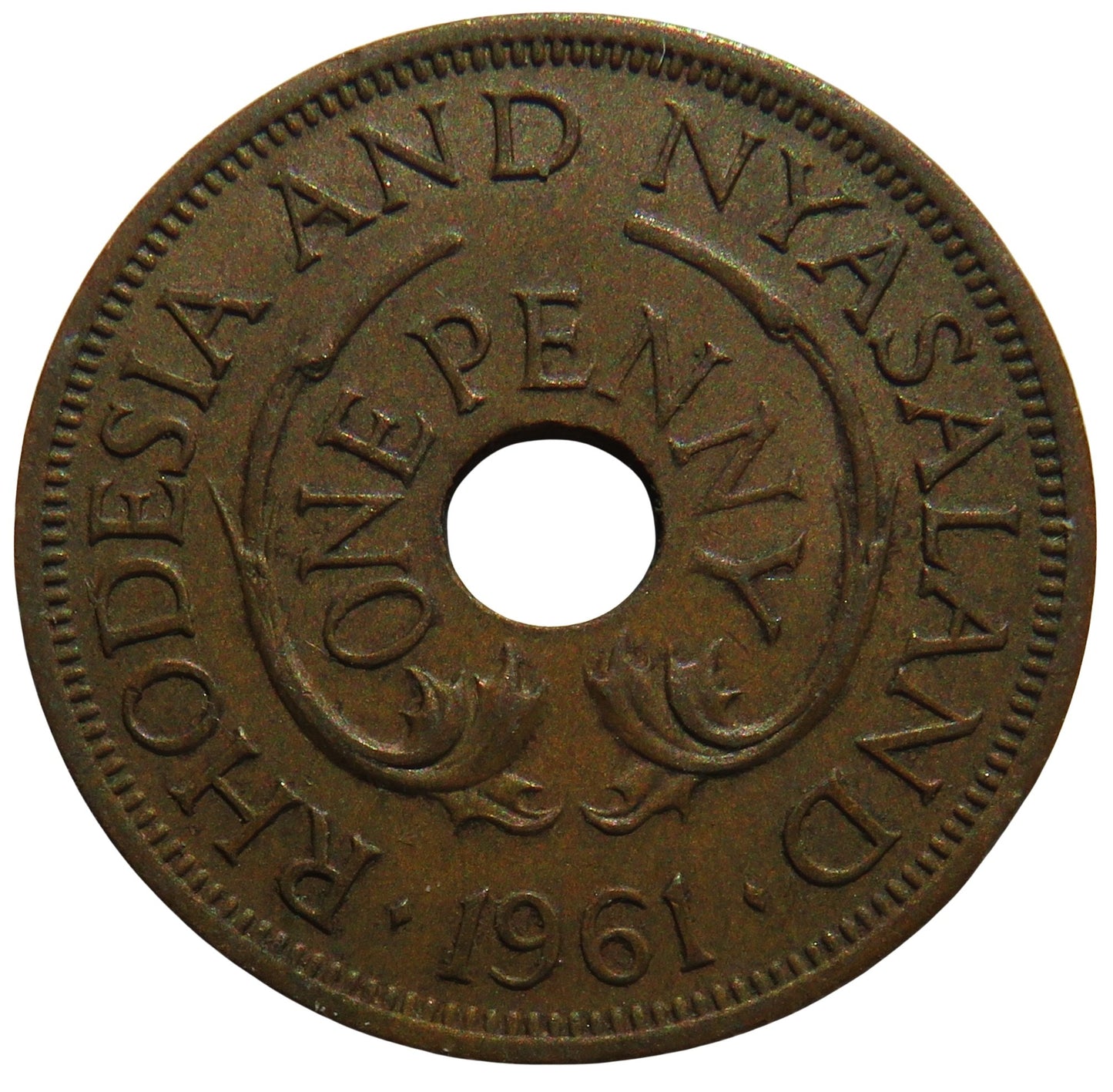 1961 Rhodesia and Nyasaland One Penny Coin