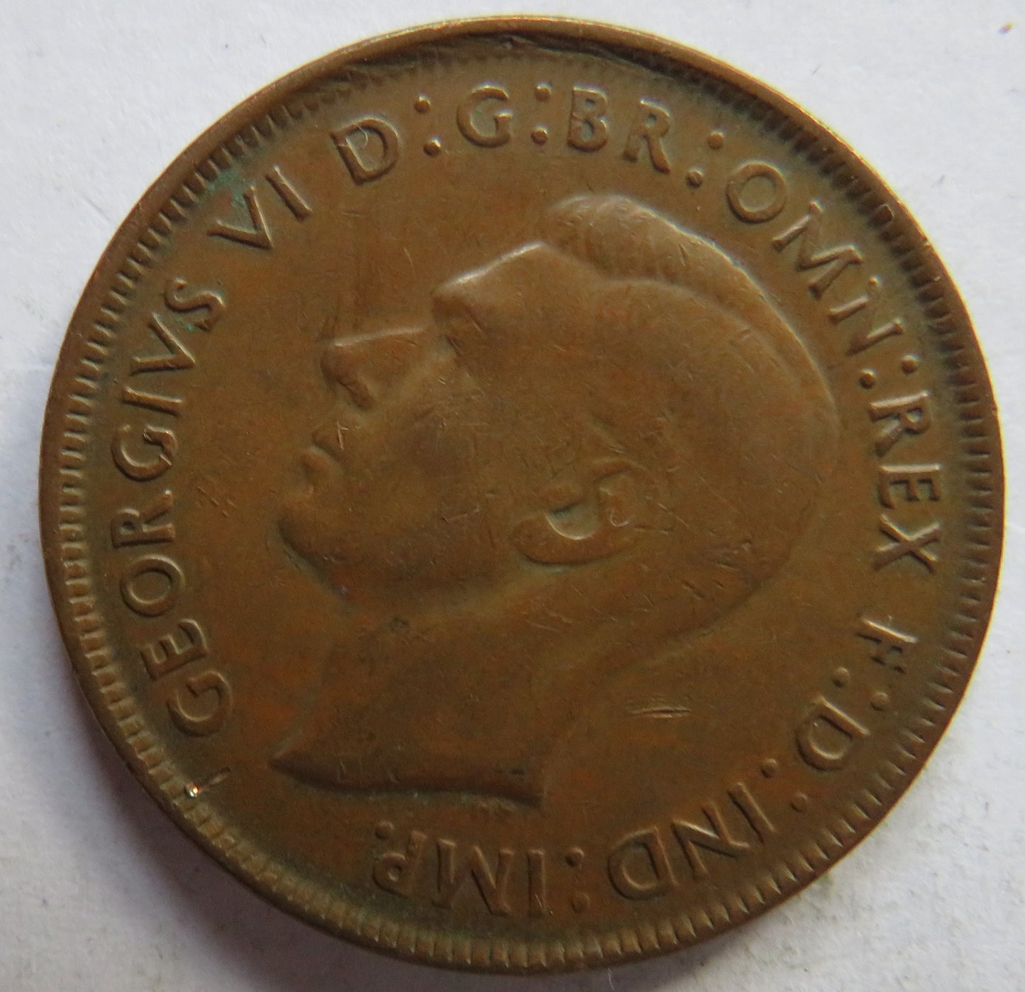 1944 King George VI Australia One Penny Coin
