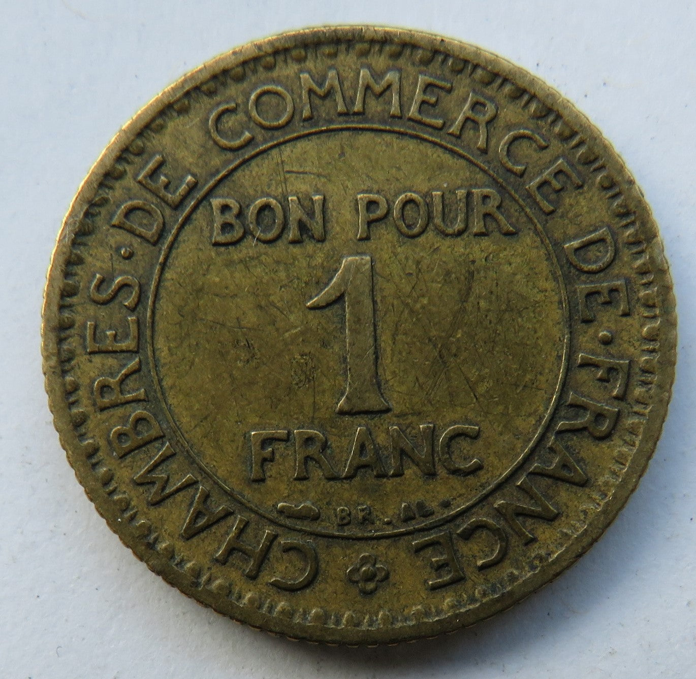 1922 France One Franc Coin