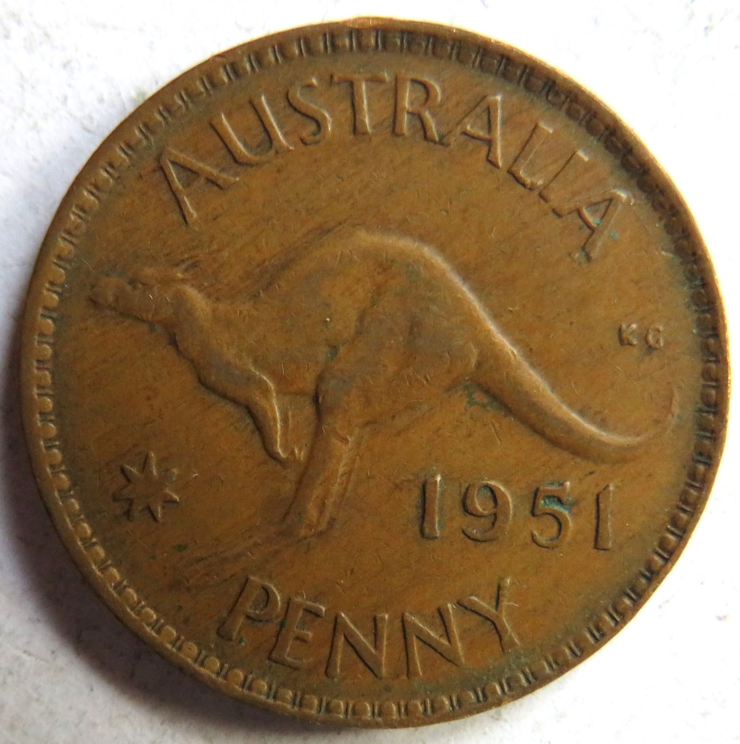 1951 King George VI Australia One Penny Coin