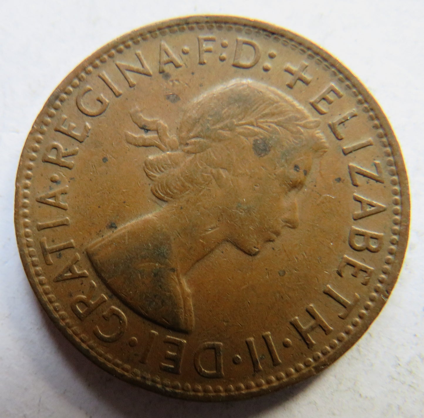 1956 Queen Elizabeth II Australia One Penny Coin