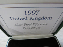 Load image into Gallery viewer, 1997 Silver Proof 50p Pence Two Coin Set The Royal Mint
