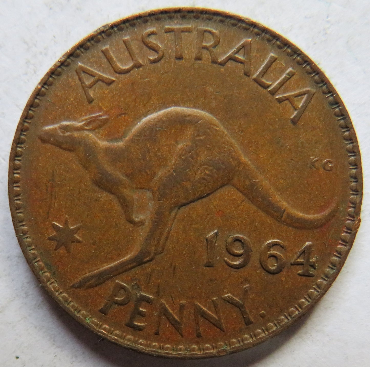 1964 Queen Elizabeth II Australia One Penny Coin